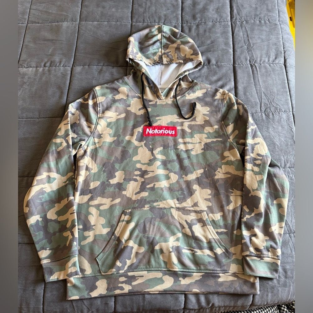 Brooklyn Cloth Camouflage “Notorious” Hoodie Y2K Size XL - Picture 1 of 6